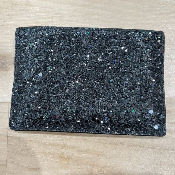 Kate Spade Black Glitter Wallet Card Holder - Picture 1 of 3